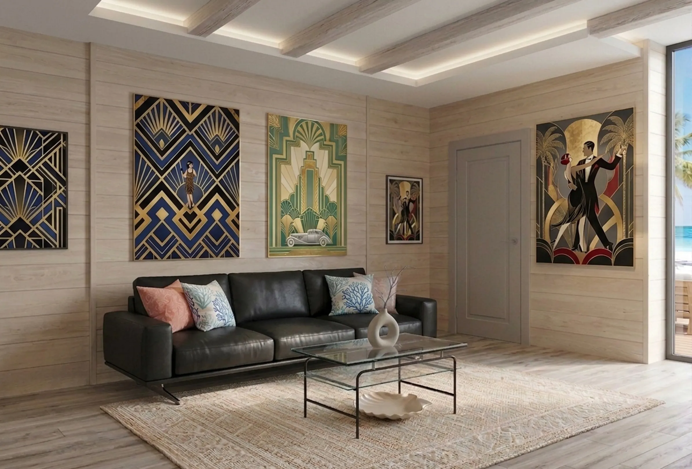 tavolino da caffè antico con design elegante in salotto moderno