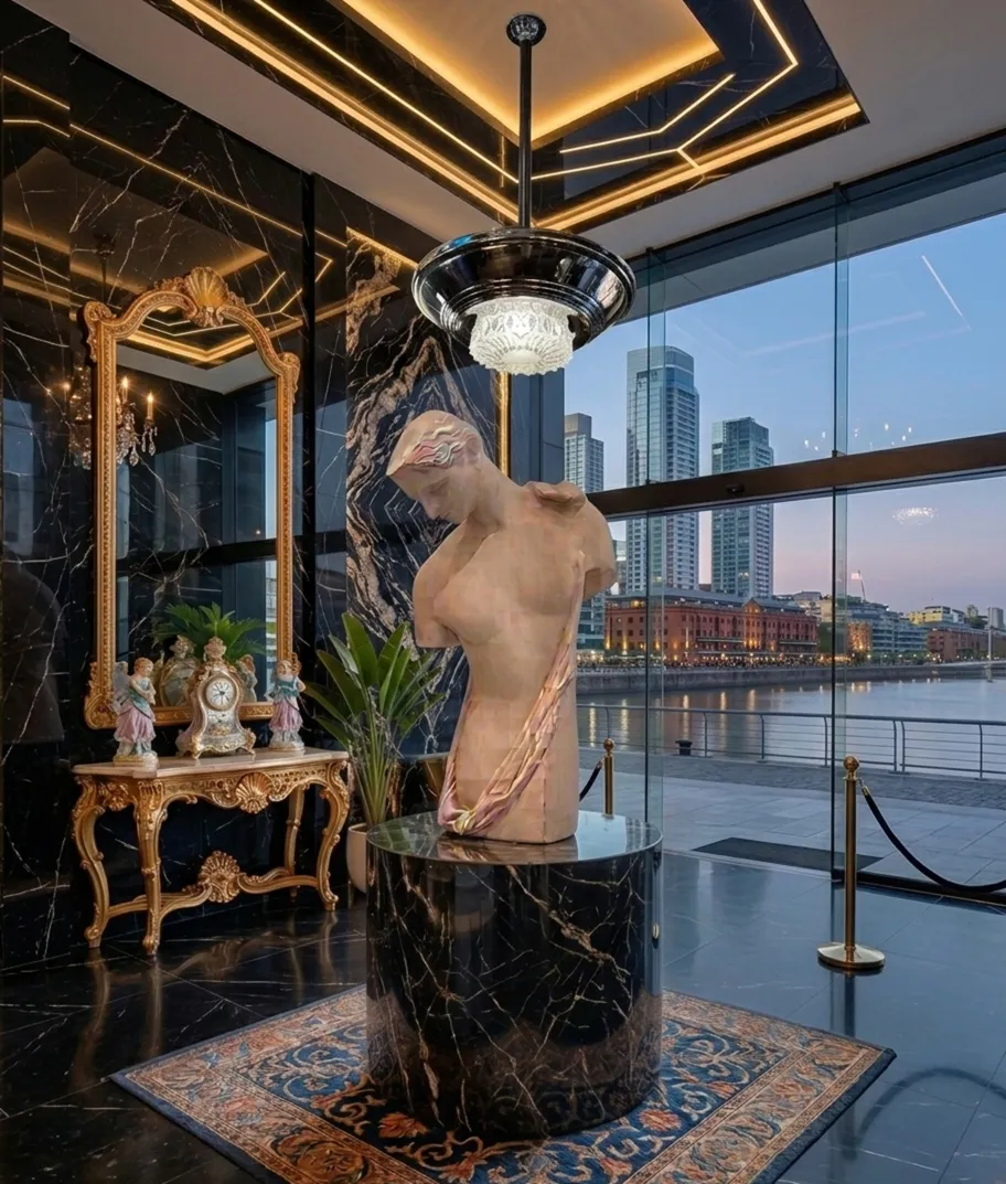 女性形象的古代雕塑，优雅的背景