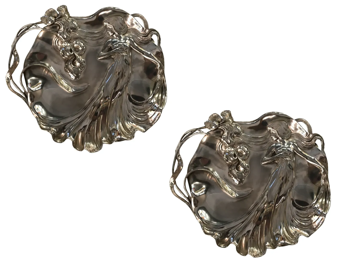 antique card tray with decorative design