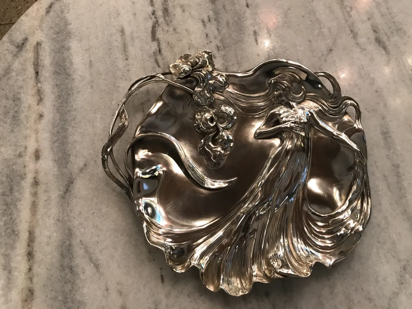 Vassoi per carte antichi wmF decorati con fiori