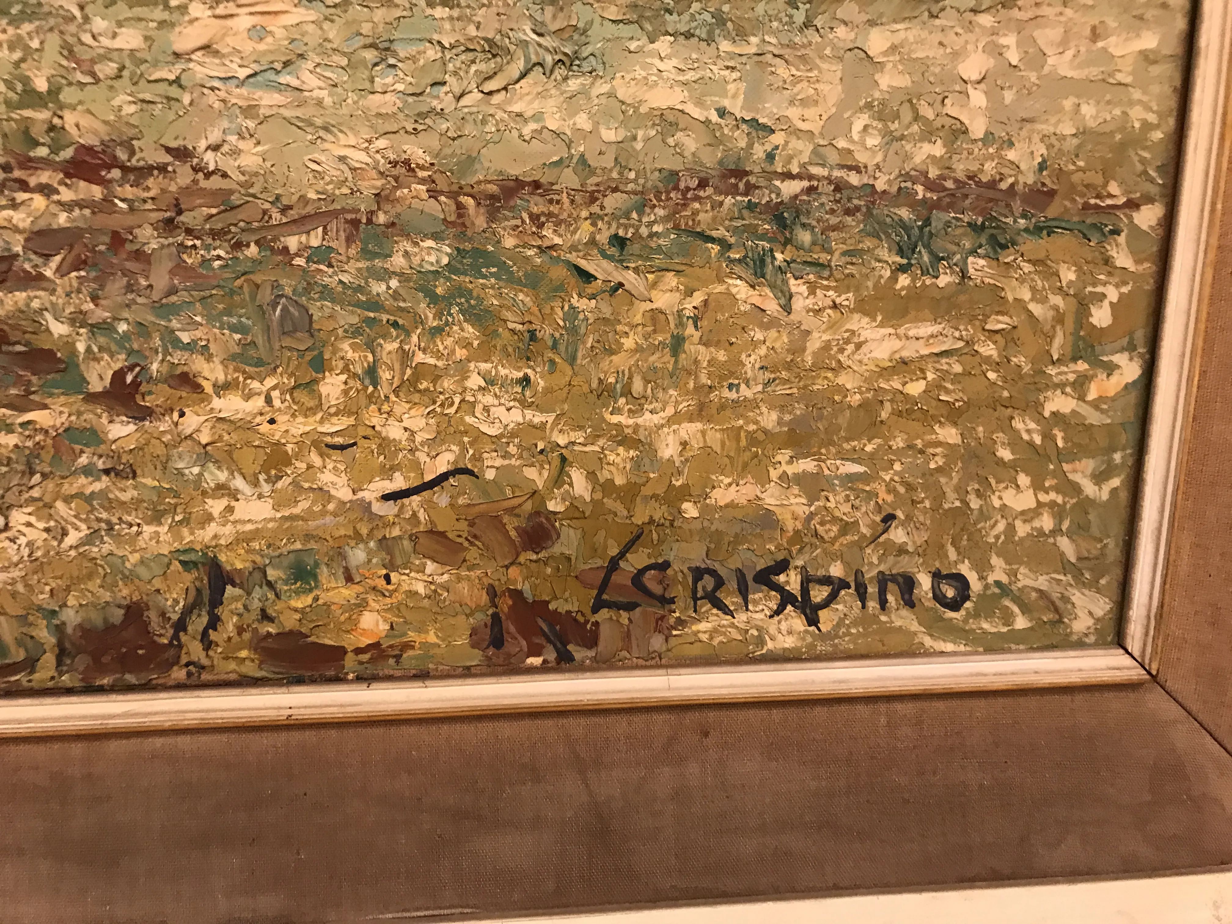 古董绘画 crispino 的细节，色彩温暖