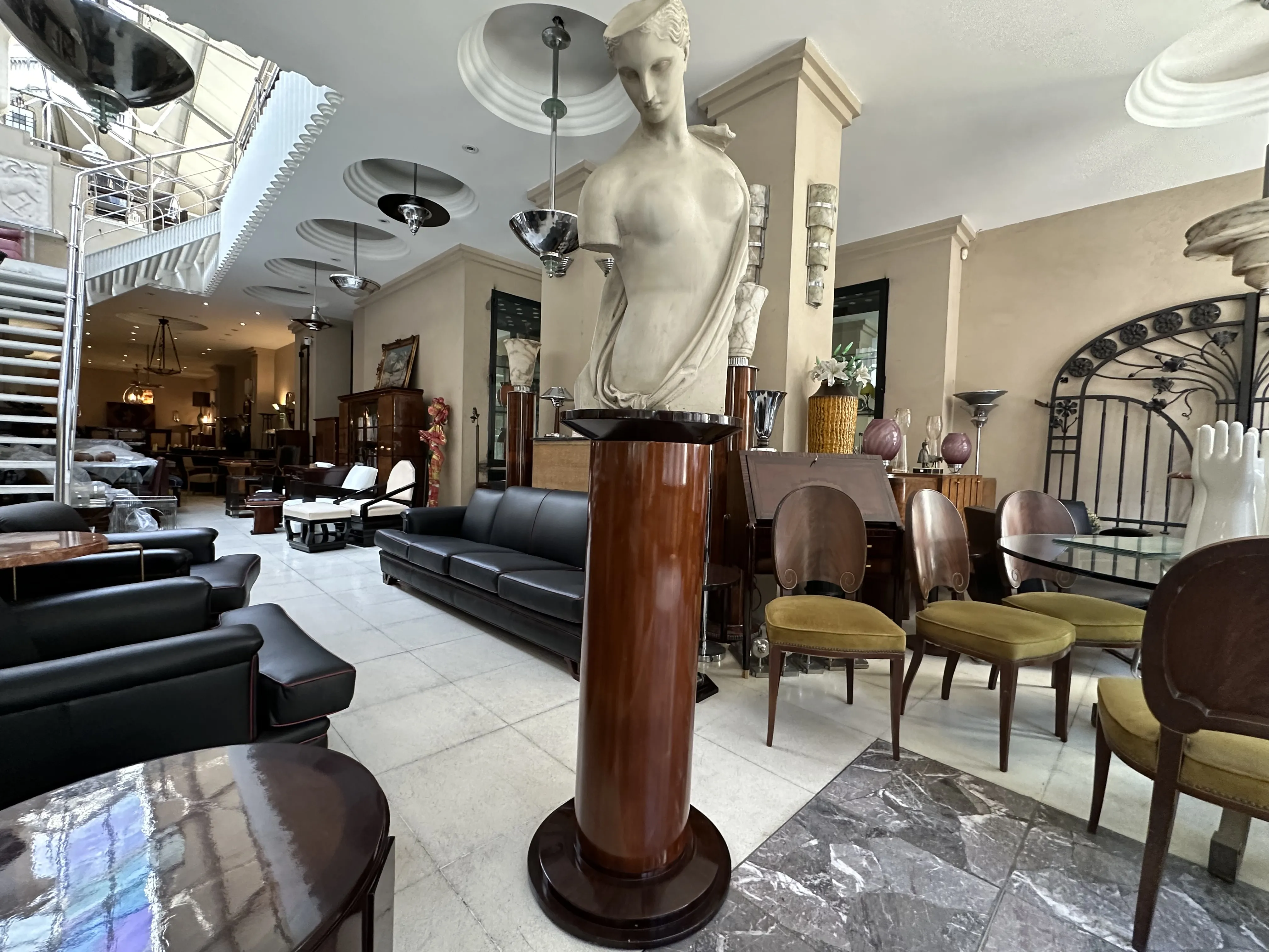 ancient sculpture by Pietro Barzanti in an elegant setting
