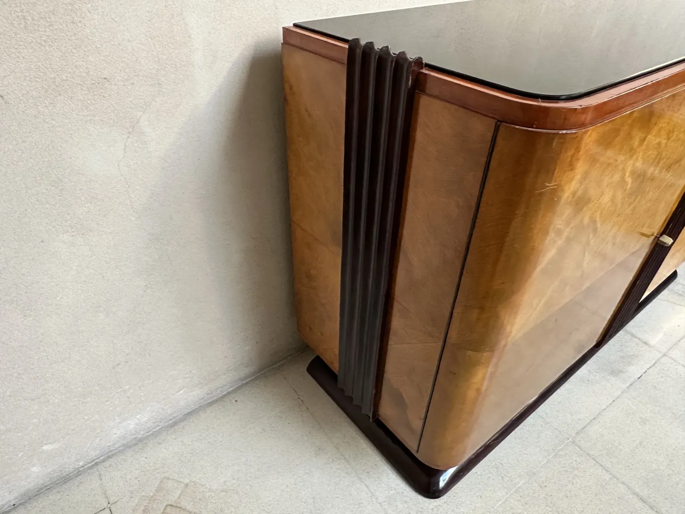 antique art deco sideboard with elegant design and smooth lines