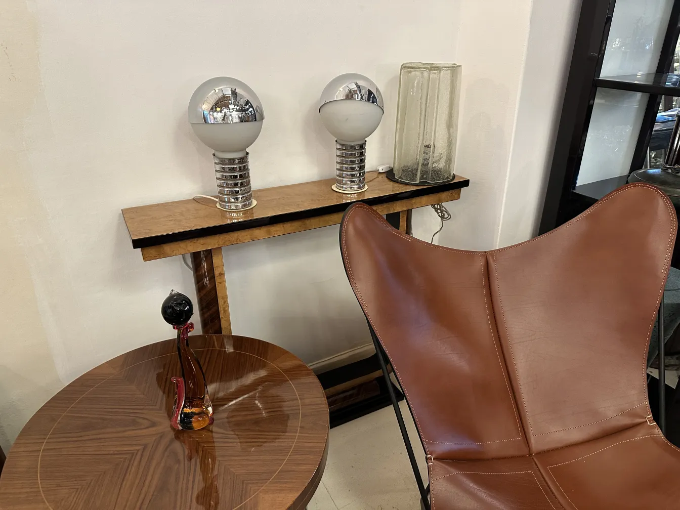 murano sculpture in an elegant setting with lamps