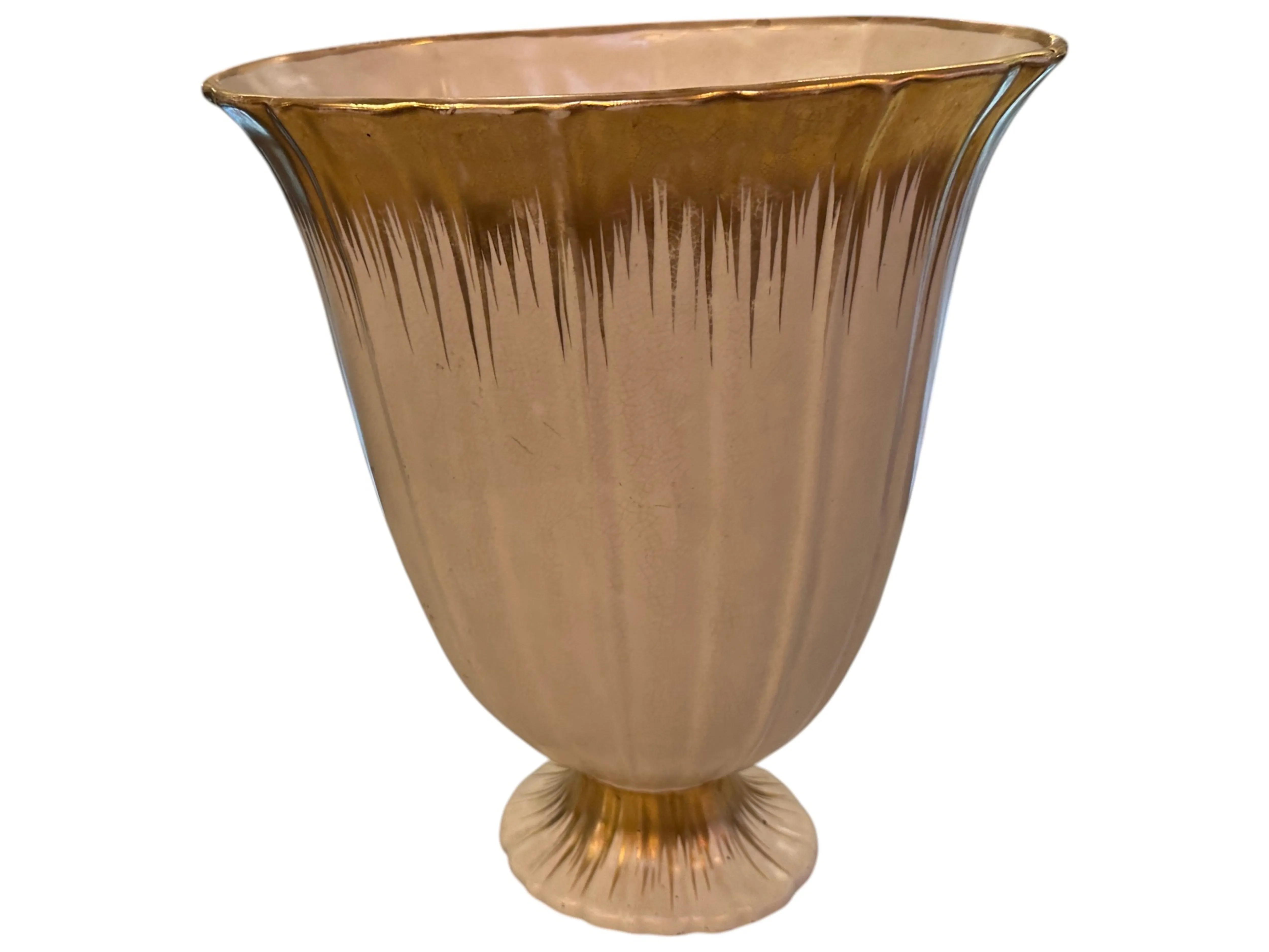 Antiker Beswick-Keramikvase mit goldenen Details.