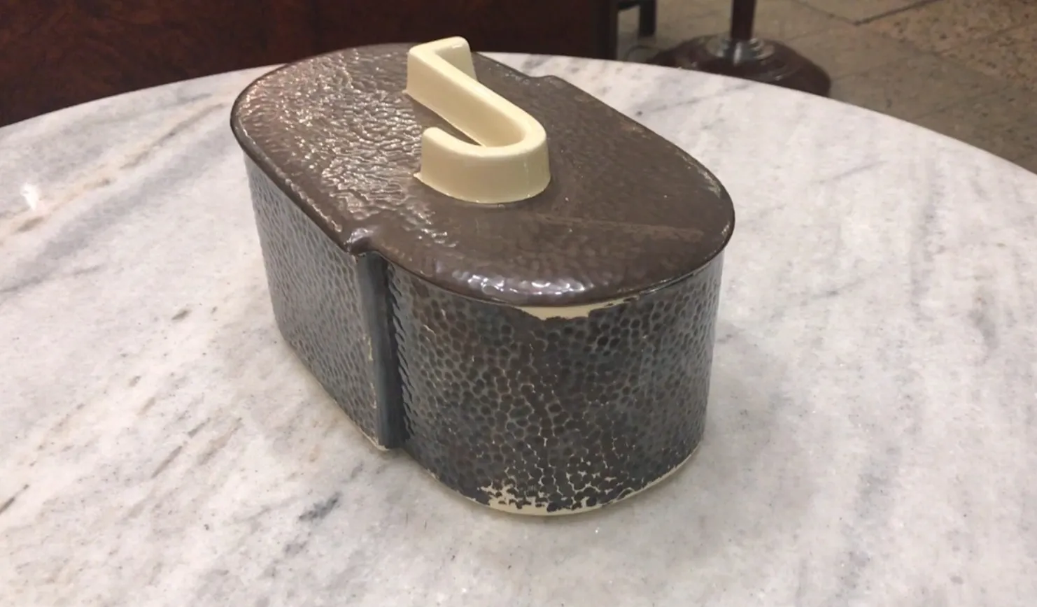 antique decorative box with clear lid in elegant setting