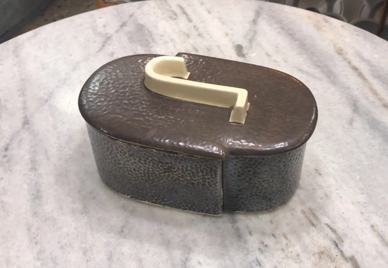 antique decorative box with clear lid in elegant setting