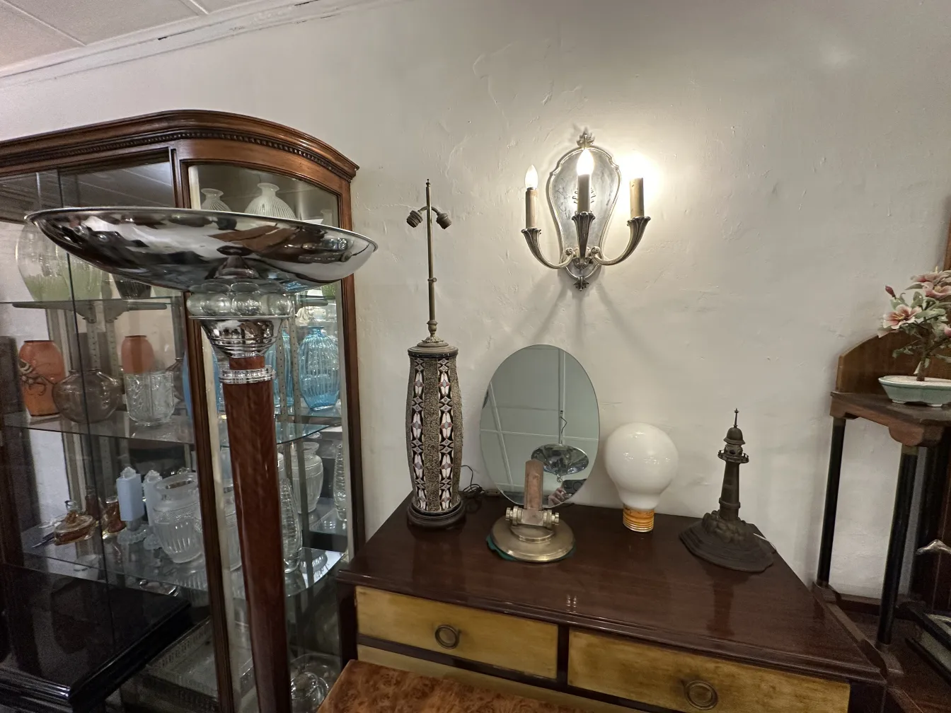 antique table lamp featuring an elegant design