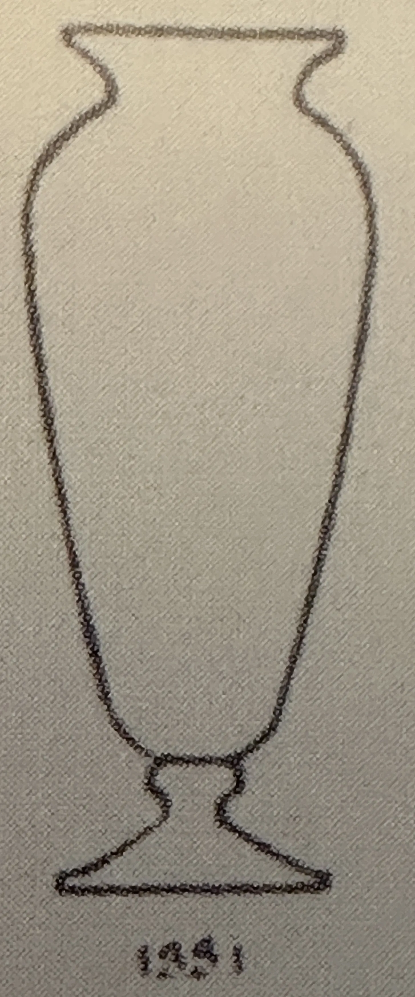 Desenho de um elegante vaso antigo com base, estilo clássico.