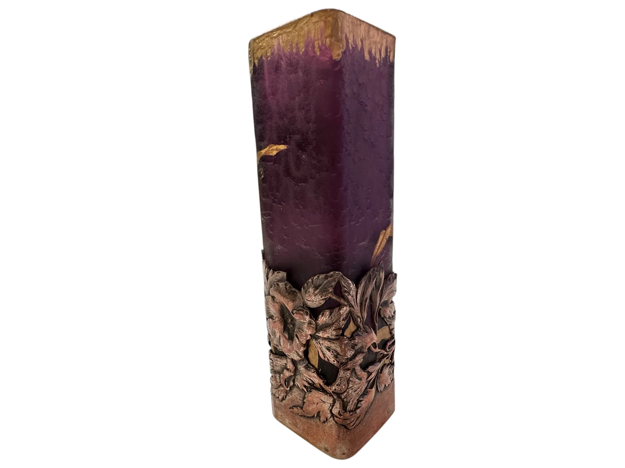 antikes signiertes glas daum nancy mit blumenmuster