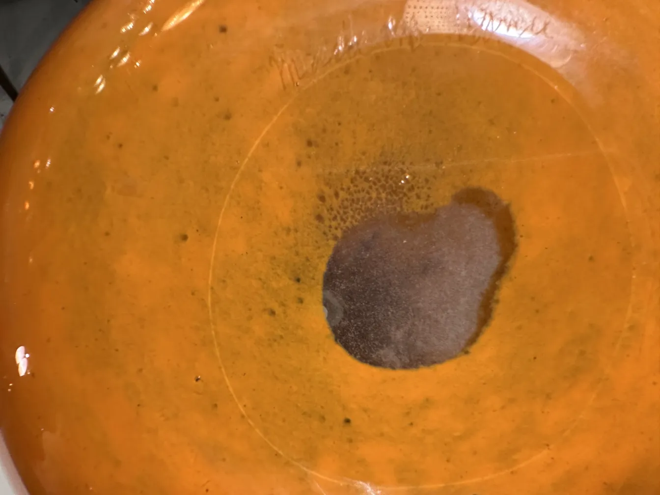 古いサイン入りグラスDeguéの暖色系のデザイン