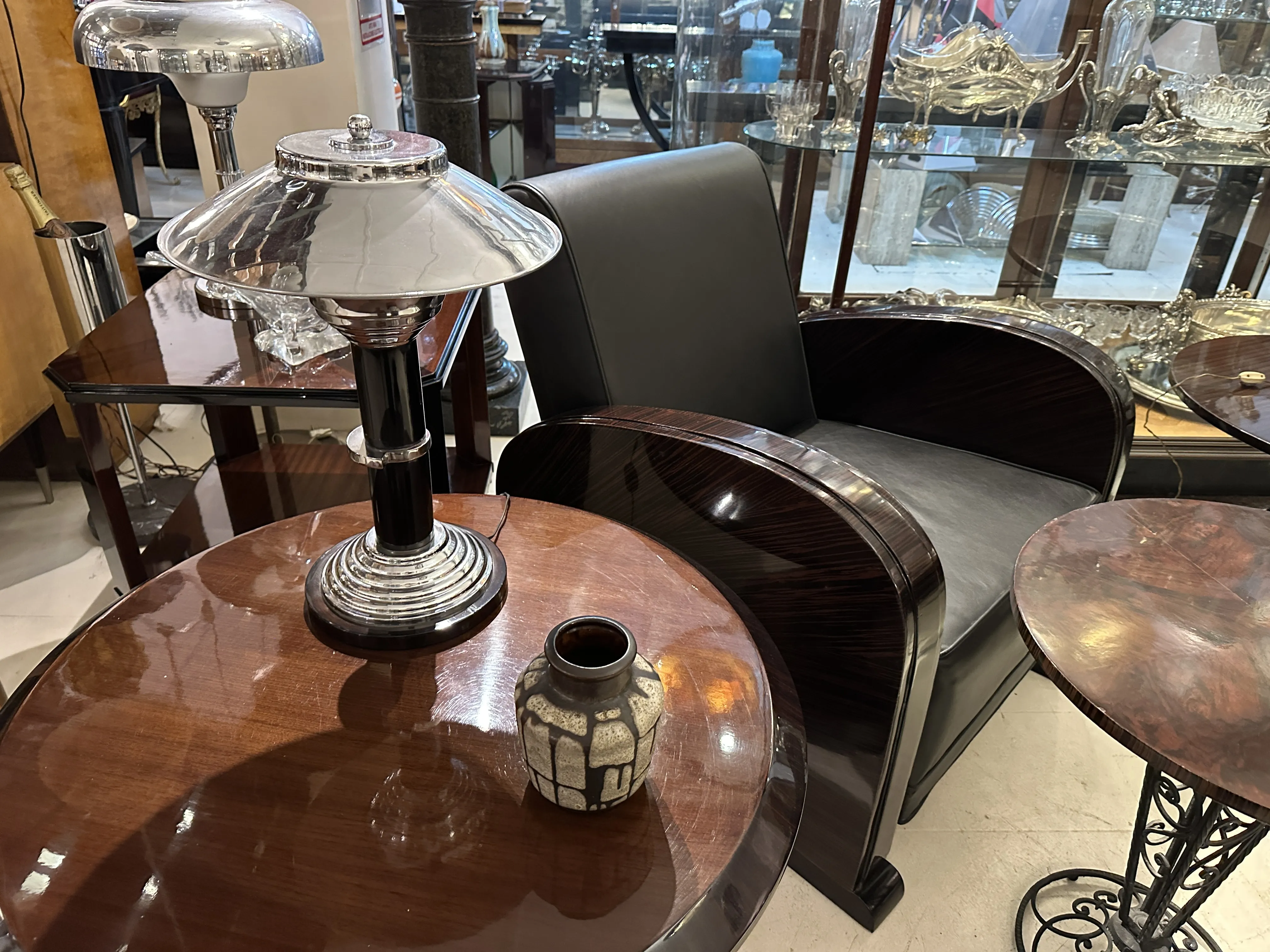 Decorative antique ceramic in an elegant setting.