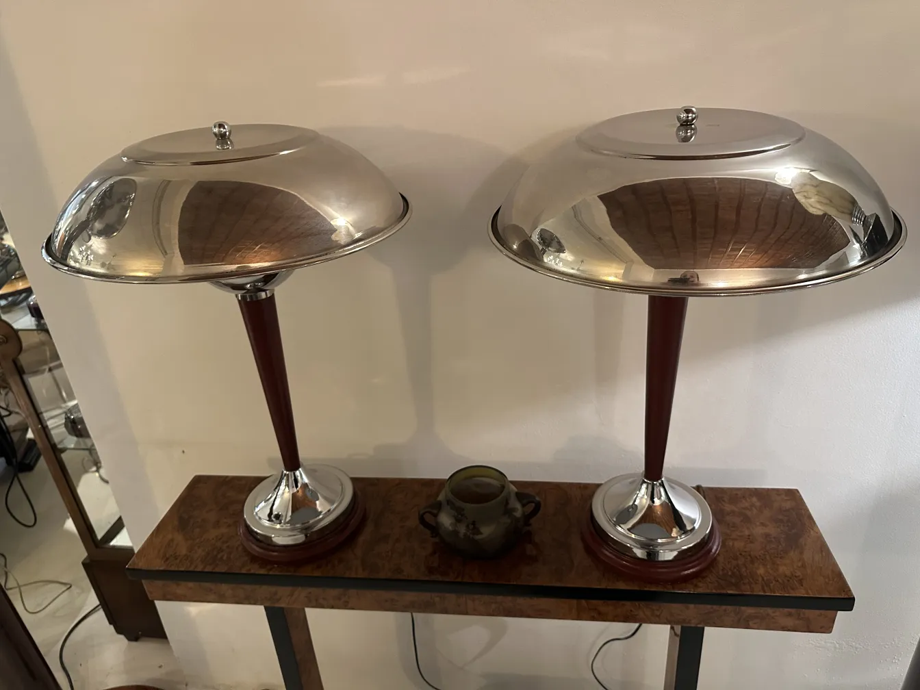 زجاج موقّع قديم Gallé، مزين بالمناظر الطبيعية