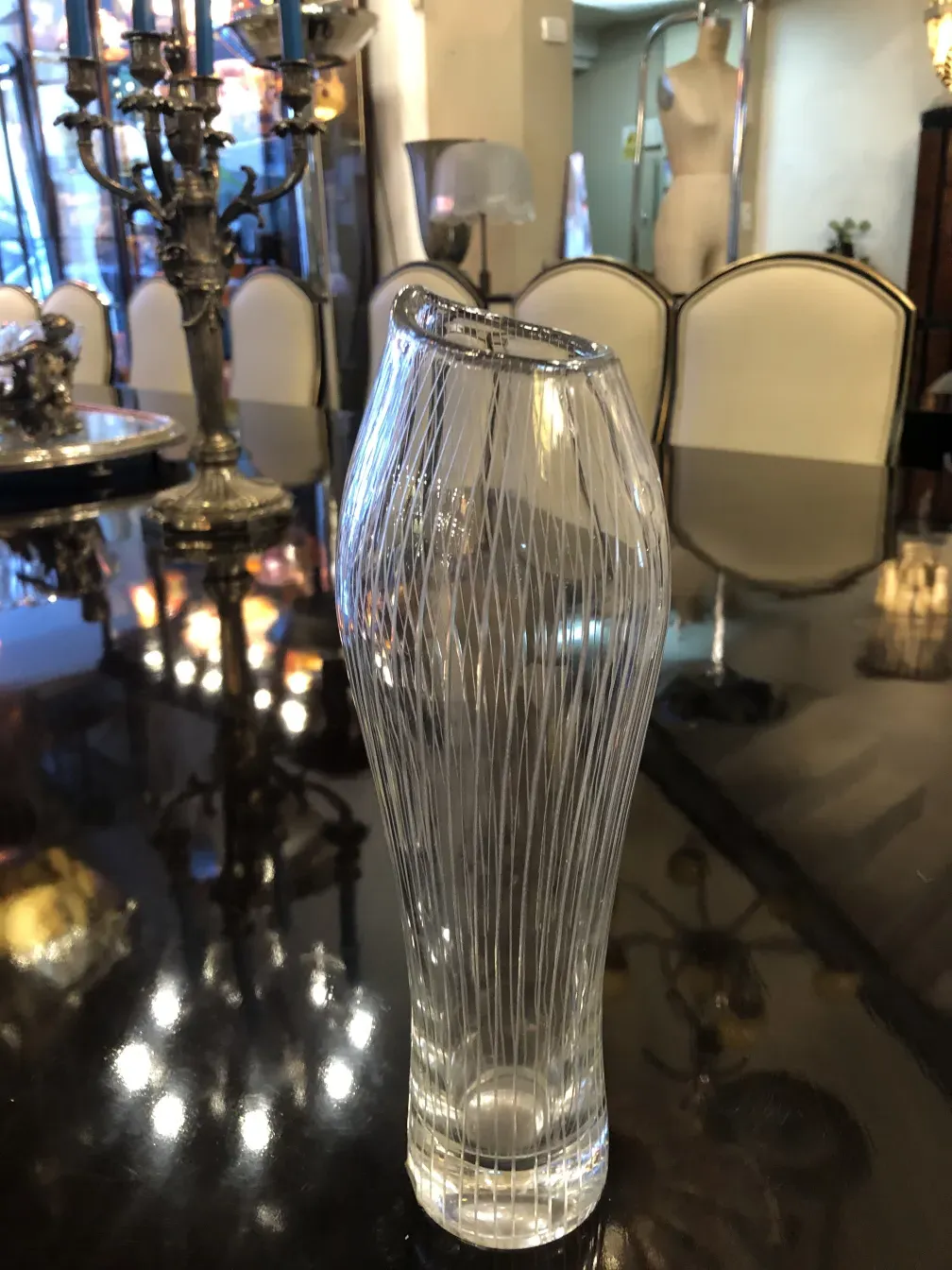 elegantes antikes signiertes glas von tapio wirkkala in stilvoller form