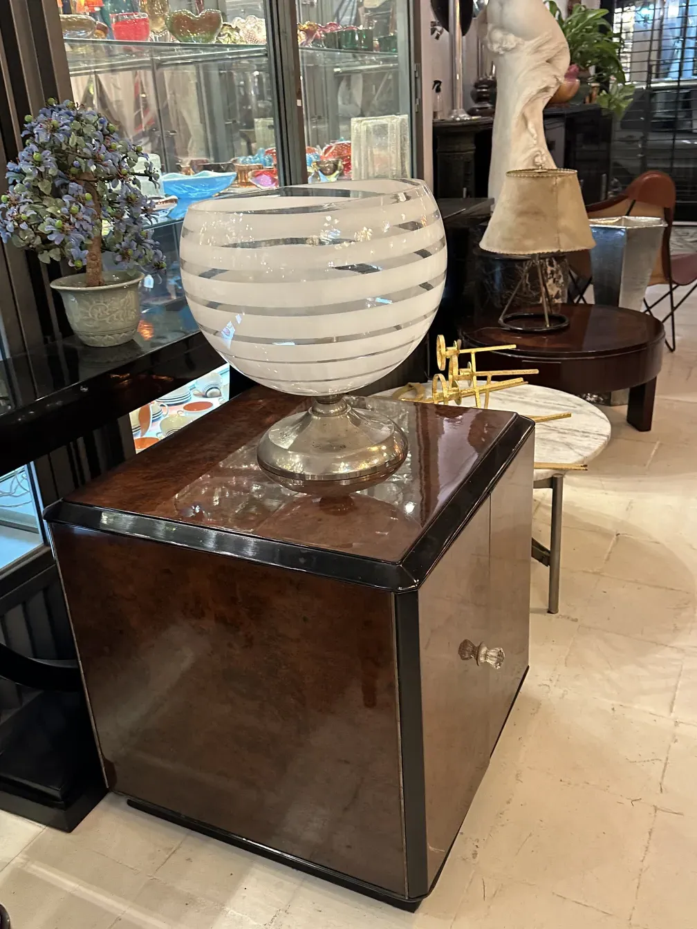 Antique bar furniture with elegant design and decorative accessories