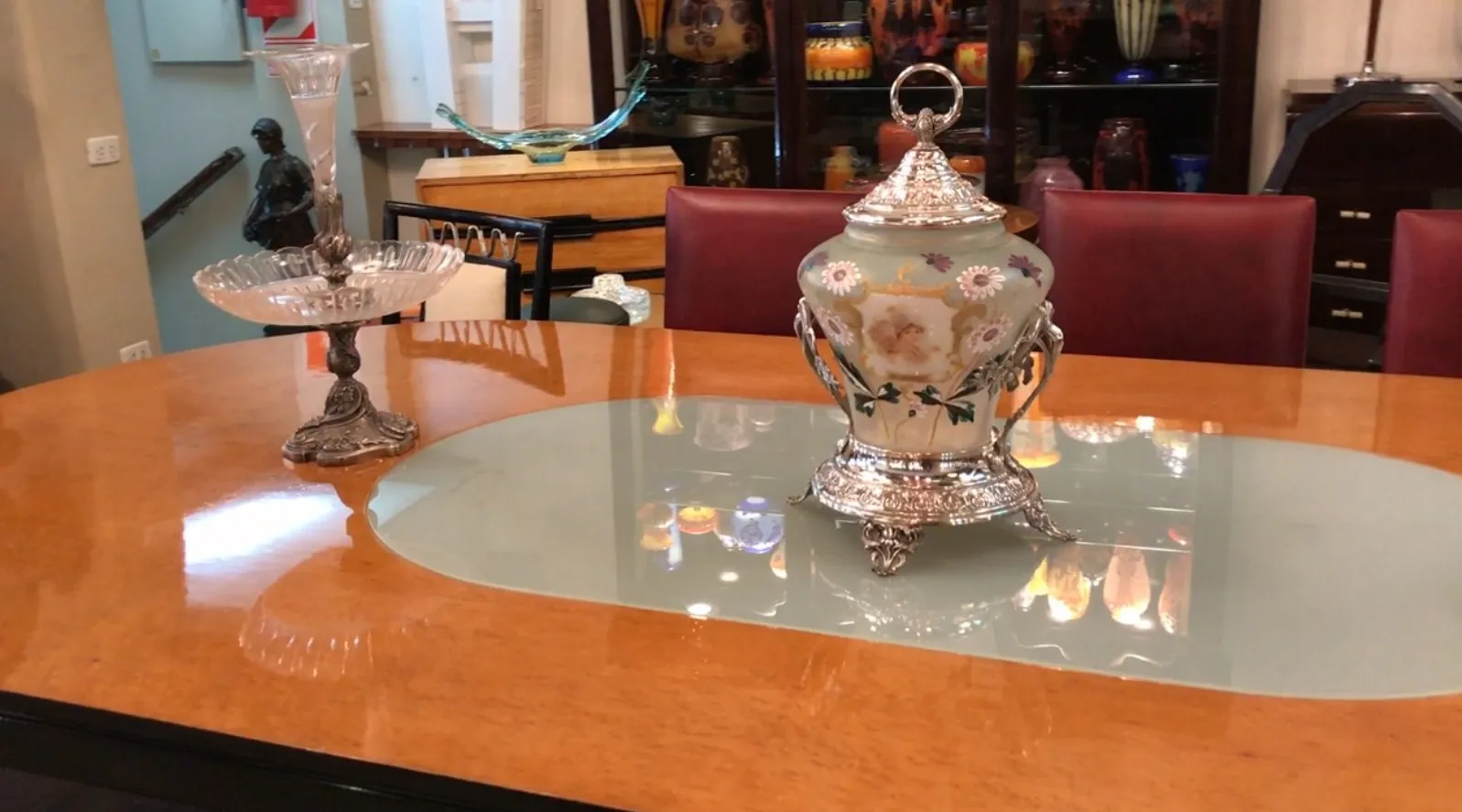 antike WMF Bowle mit Blumenmuster
