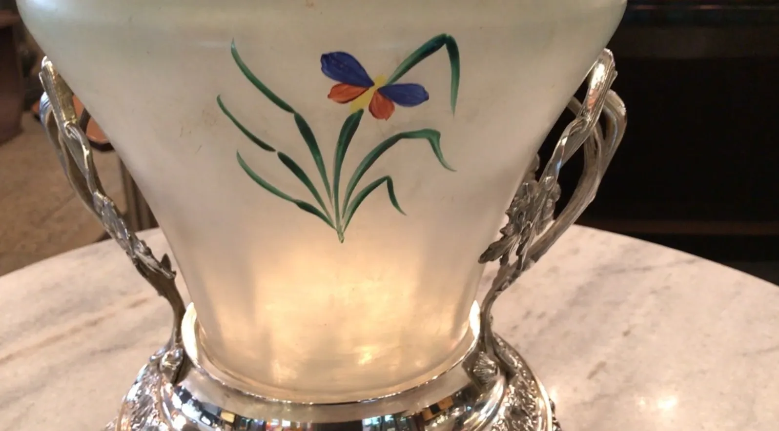 antike WMF Bowle mit Blumenmuster