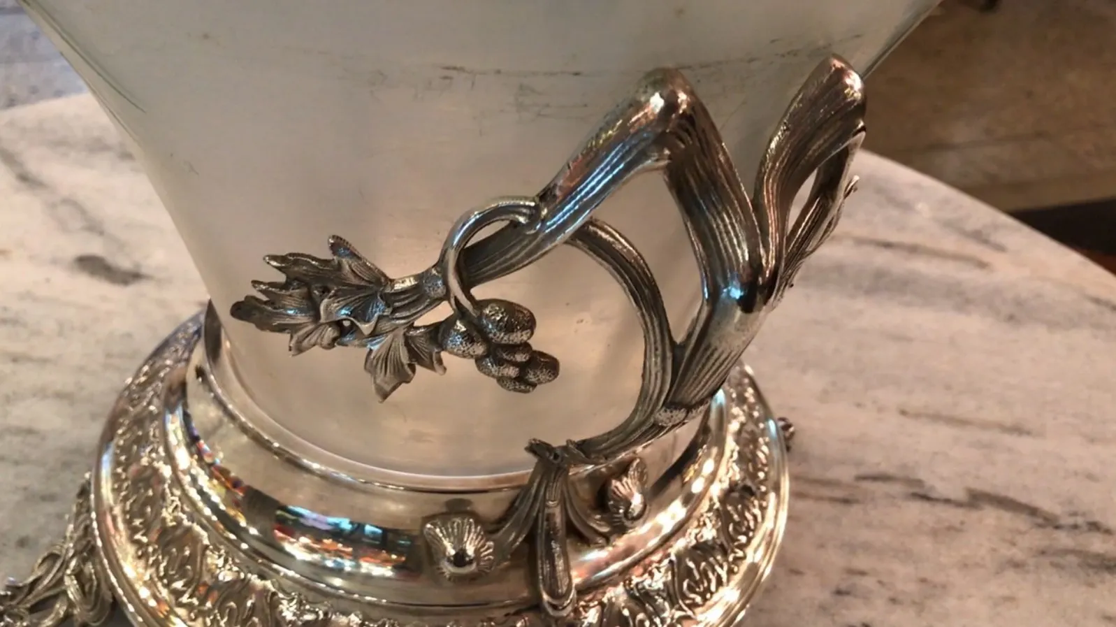 ciotola da punch antica WMF con fiori
