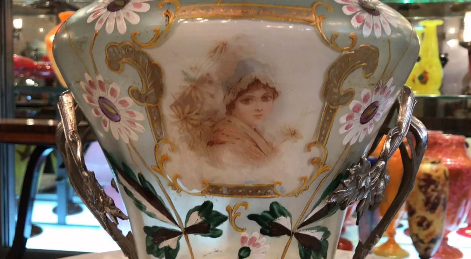 antike WMF Bowle mit Blumenmuster