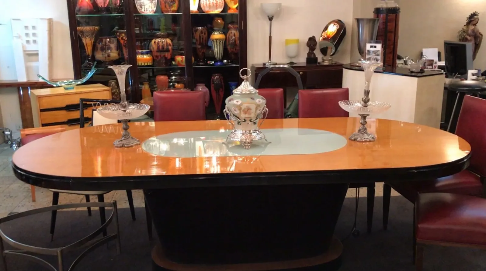 antique WMF punch bowl with floral design