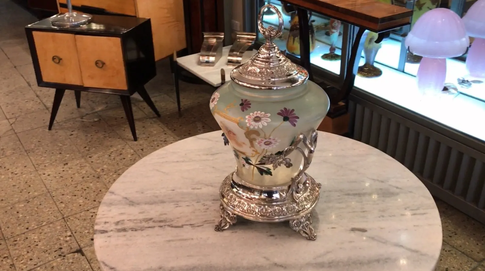 ciotola da punch antica WMF con fiori