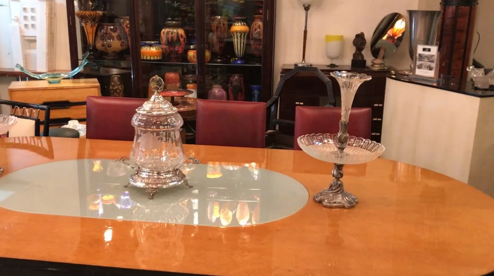 Bol à punch ancien wmf avec couvercle et design orné en métal
