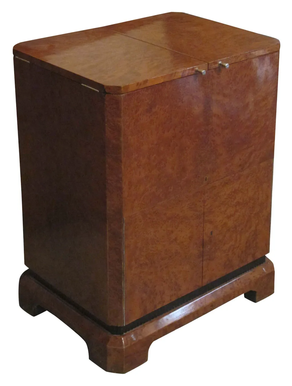 Meuble à cocktail ancien avec design classique en bois clair.