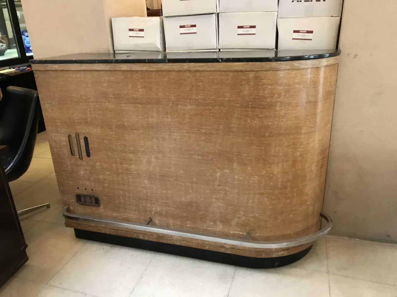 Antique bar cabinet with a stylish and functional design.