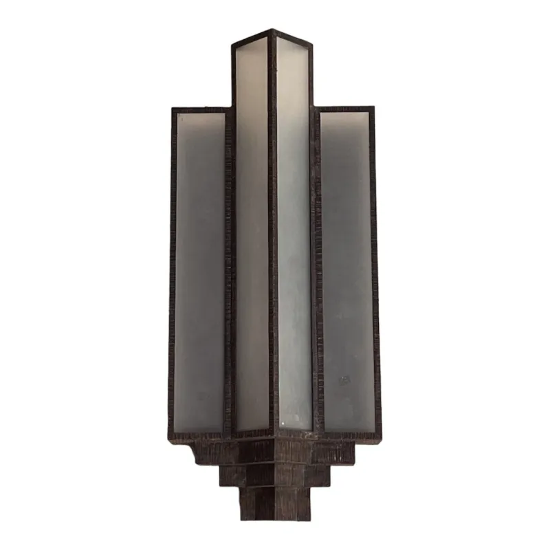 Antike Wandleuchten mit geometrischem schwarzem Design