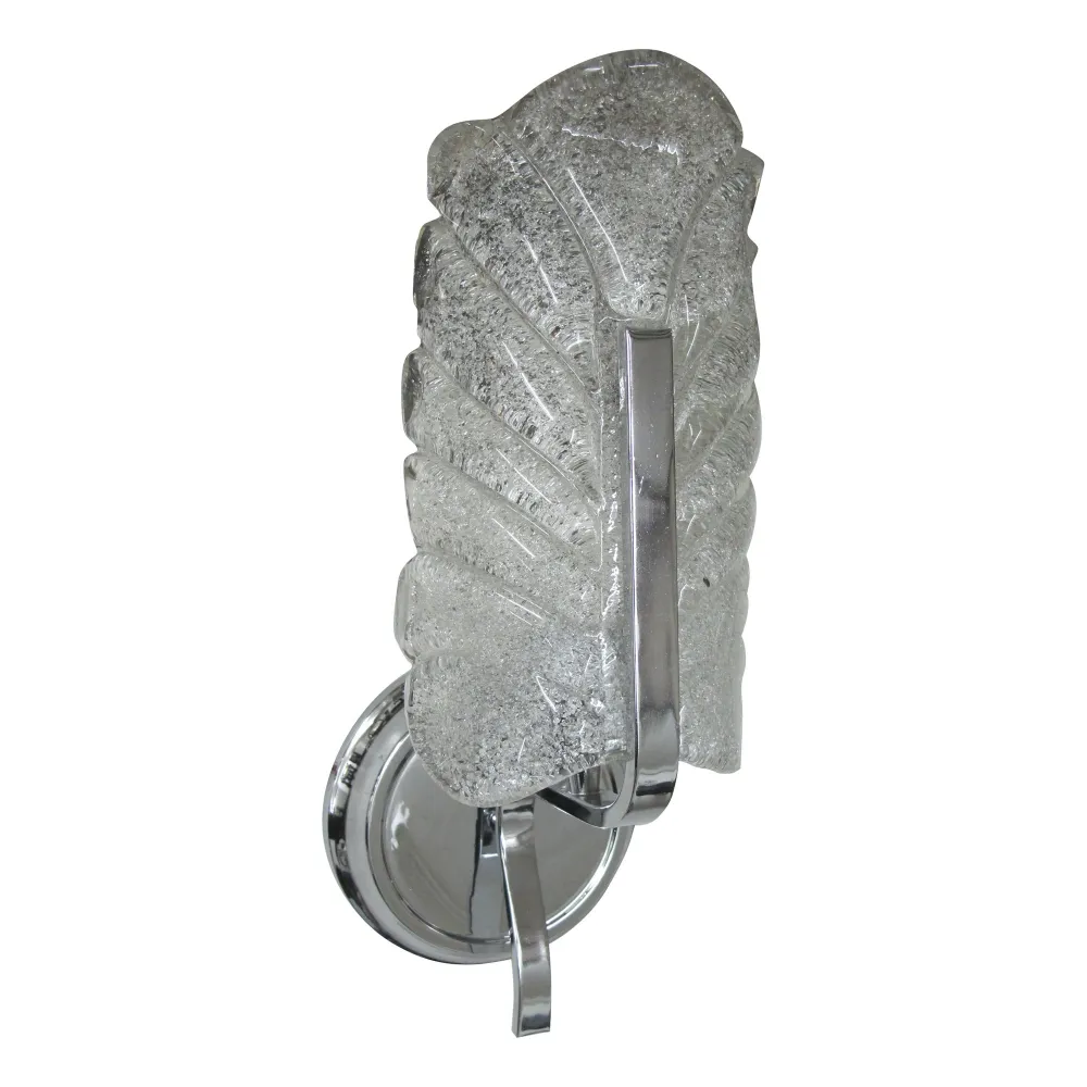 Applique ancien avec design de feuille en verre