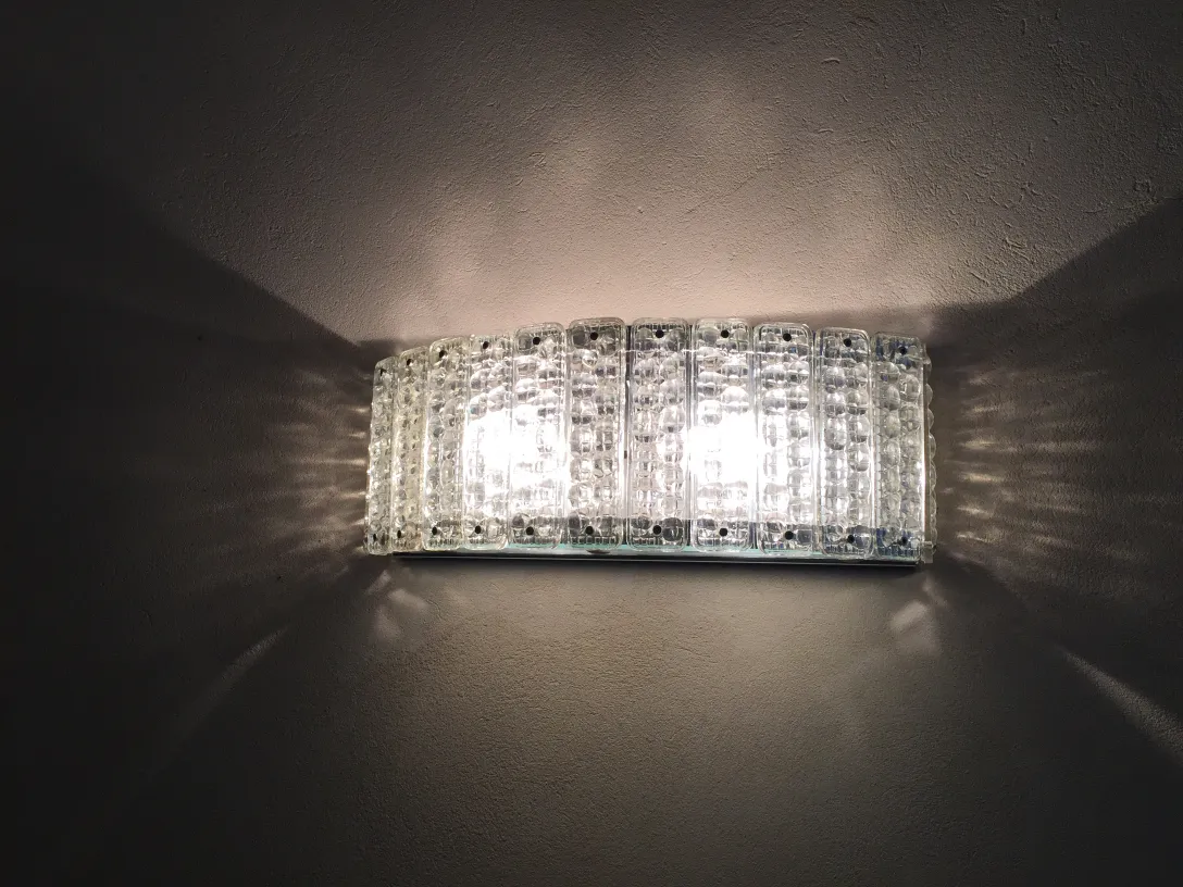 Par de luminárias de parede antigas de vidro, decorativas