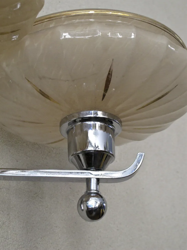 Pair of antique sconces with crystal detailing and gold accents