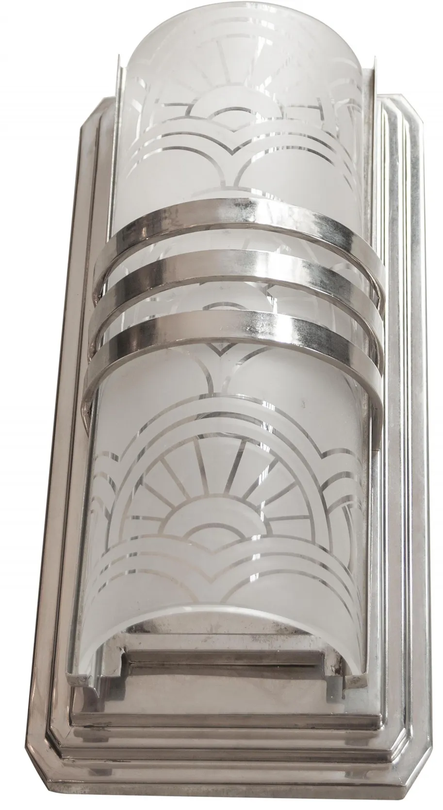 antique sconces featuring geometric design and dome