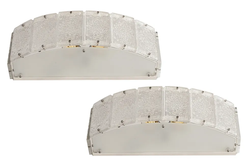 coppia di applique orrefors curva con design vintage