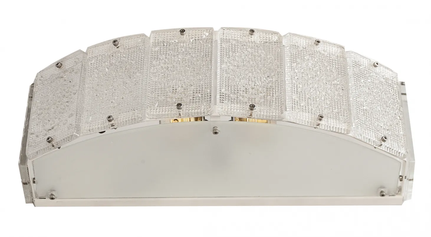 Pair of antique orrefors sconces with crystal design