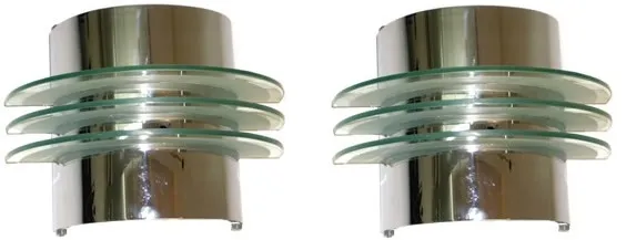 Par de apliques antiguos con diseño elegante y cristal