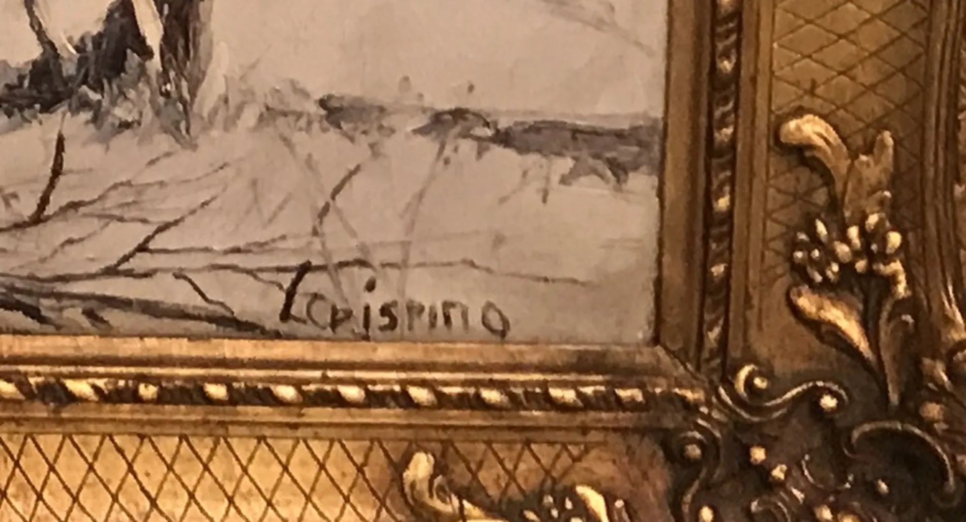 sello antiguo de luis crispino en marco decorativo