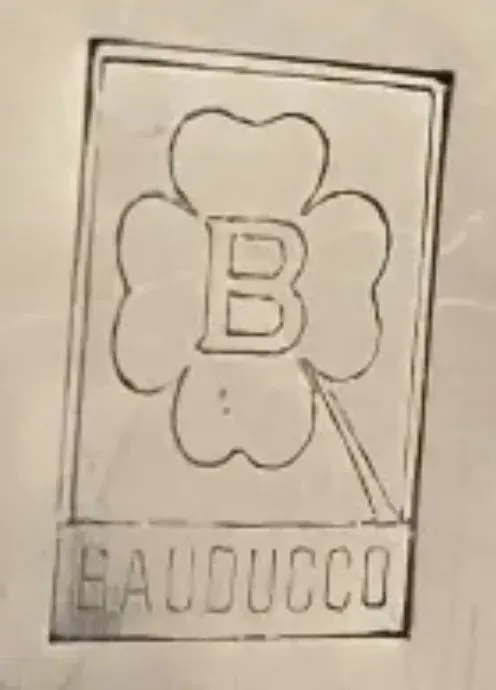Sello antiguo de Bauducco con diseño floral