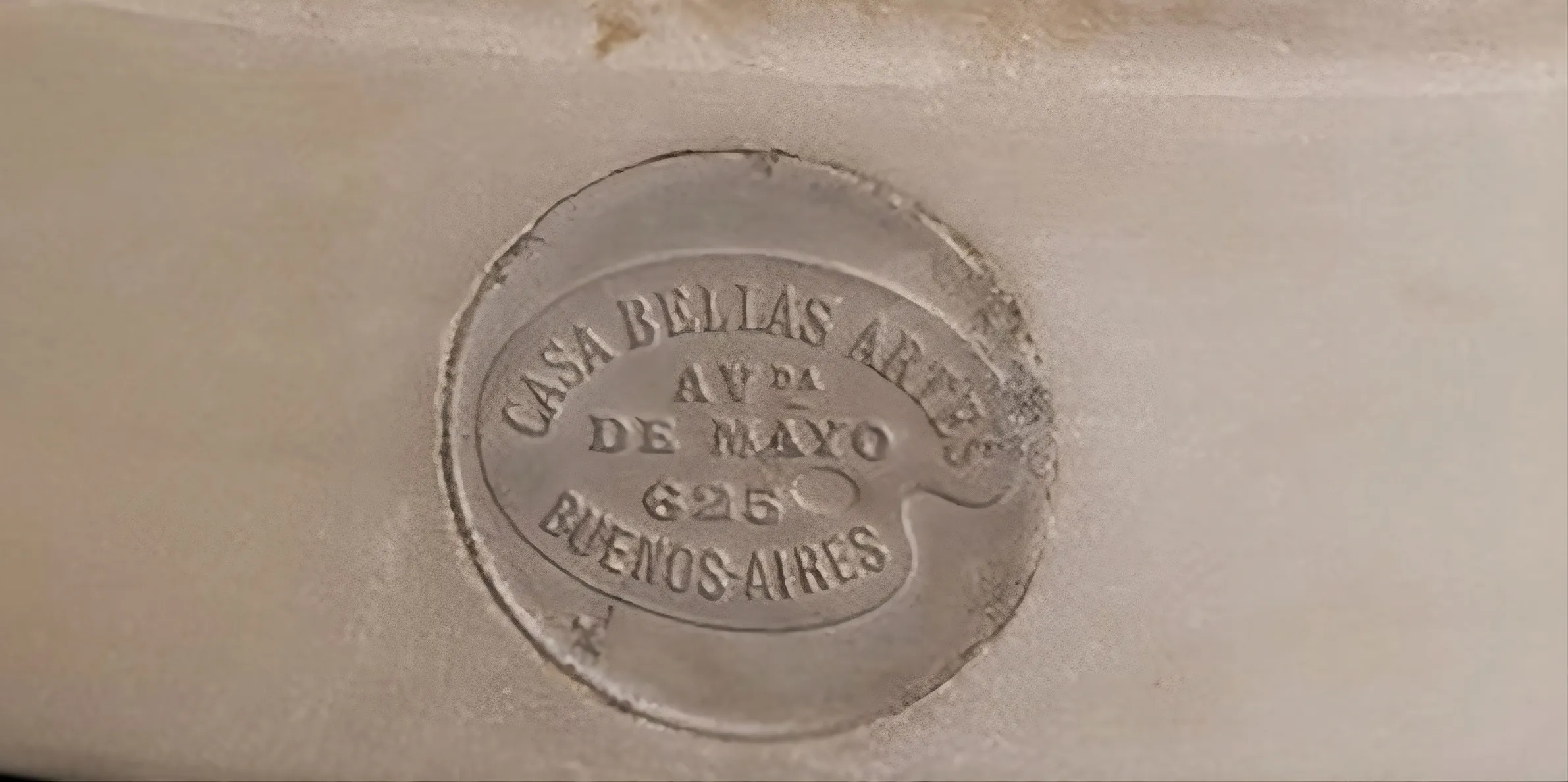 Старая печать с надписями Casa Bellas Artes Av. de Mayo 625, Буэнос-Айрес.