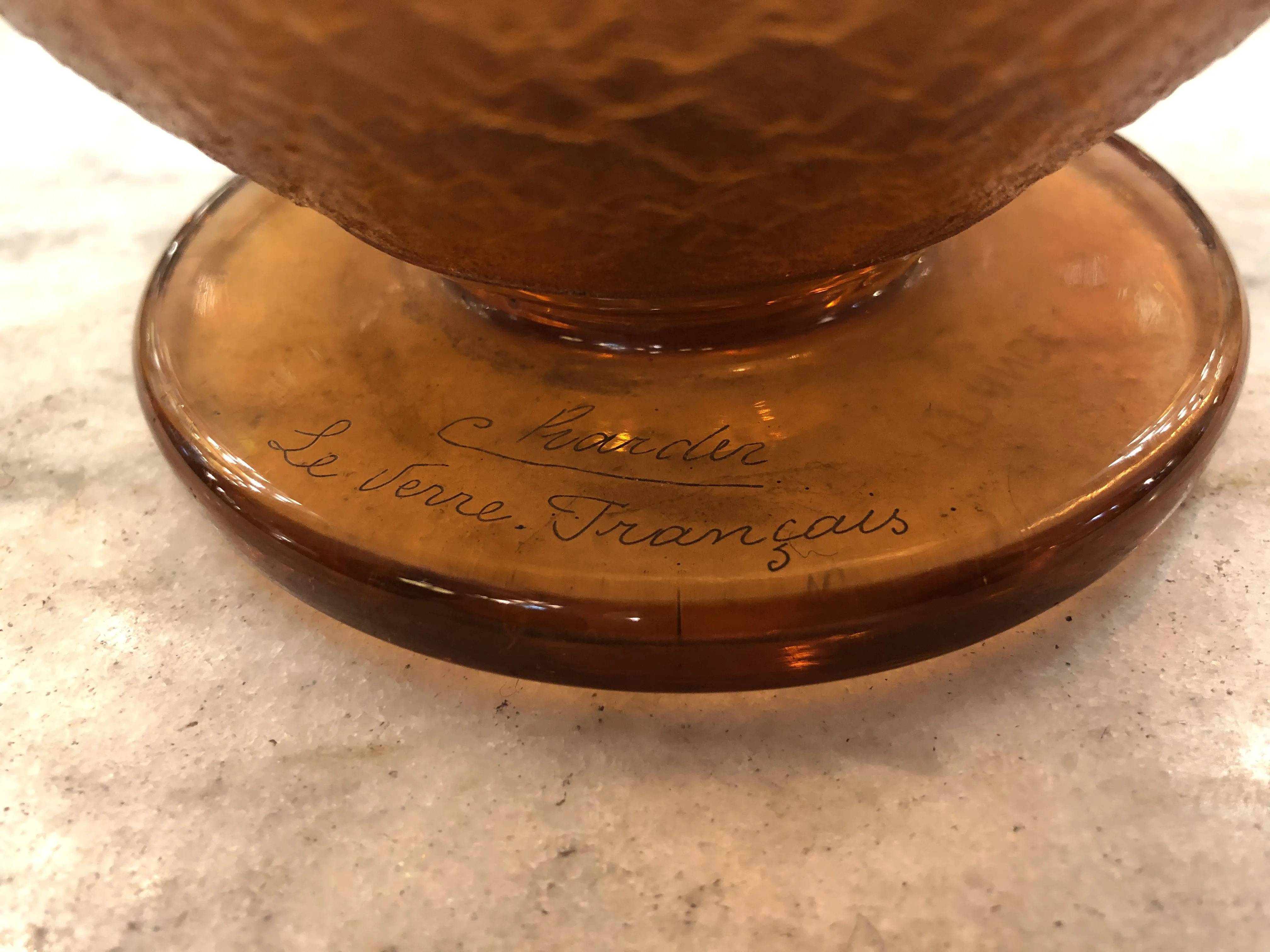 старая печать charder с надписью le verre francais