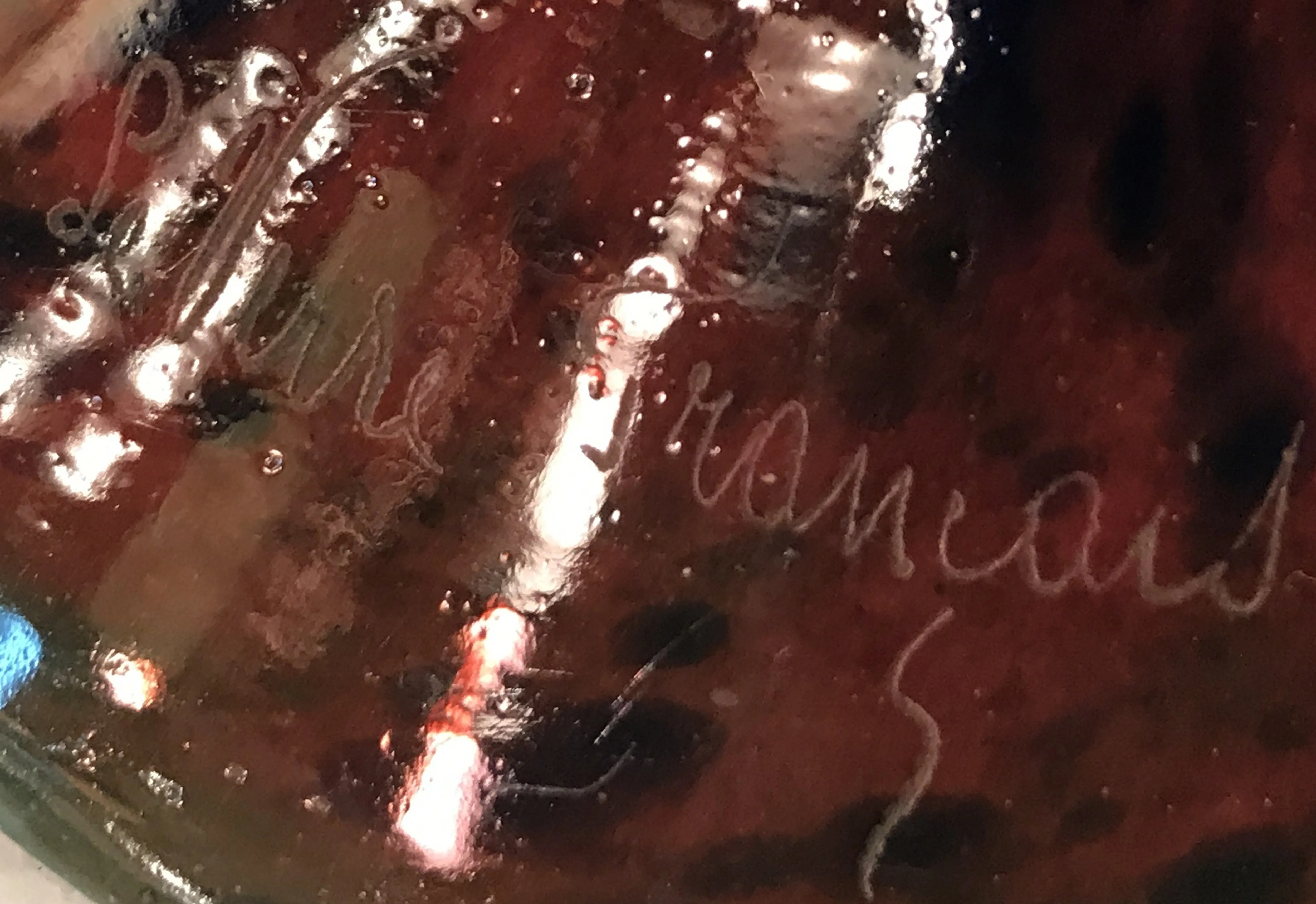 античная печать Le Verre Français с декоративными элементами
